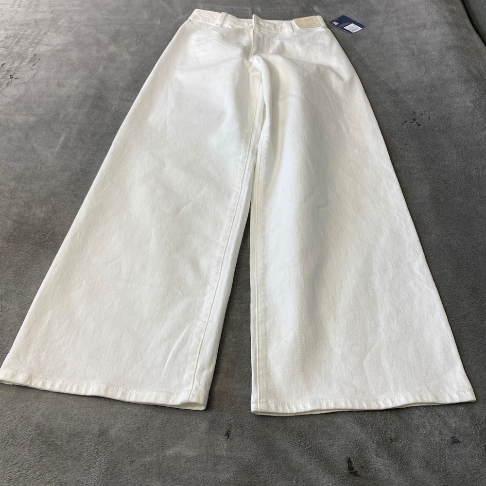 Universal Thread Wide leg Jeans Womens 2 White High-Rise Sailor Comfort Stretch